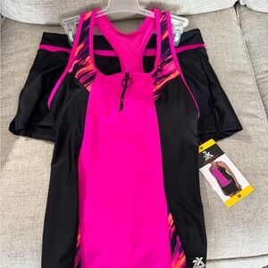 ZeroXposur Pink & Black Racerback Swim Tankini Set
